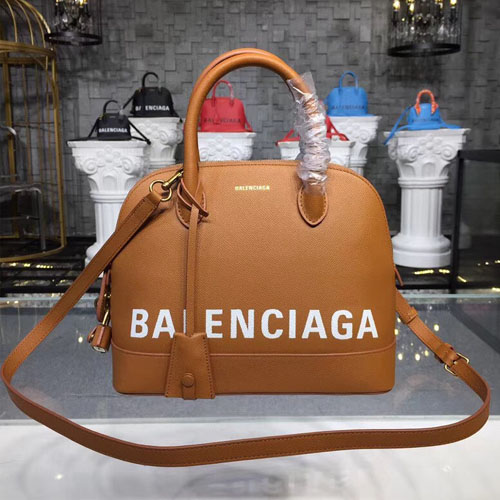 발렌시아가 빌 탑 핸들백 5188730 브라운