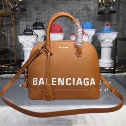 발렌시아가 빌 탑 핸들백 5188730 브라운