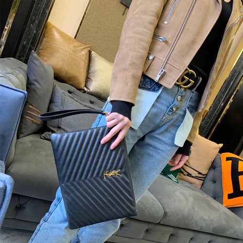 입생로랑 스트랩 클러치백 미듐 559193 블랙