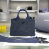 프라다 카나파 캔버스 토트백 1BG439 네이비