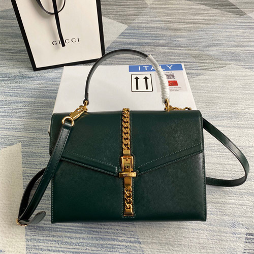 구찌 실비 1969 스몰 탑 핸들 백 ‎602781 그린