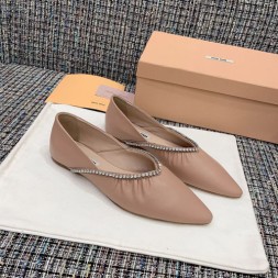 미우미우 나파 가죽 발레리나 57195 누드핑크