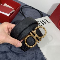 페레가모  신상 벨트 678893 블랙 금장