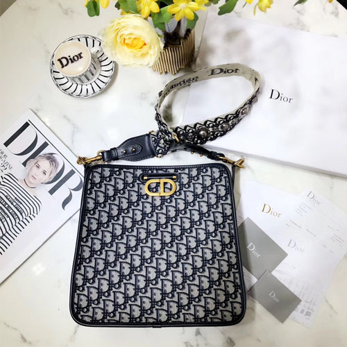 디올 시그니처 패브릭 DIOR OBLIQUE 크로스백 M0450 네이비