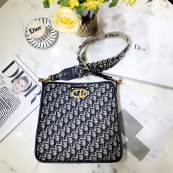 디올 시그니처 패브릭 DIOR OBLIQUE 크로스백 M0450 네이비
