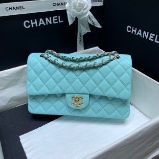 샤넬 클래식 미듐 점보백 A1112 이리테센트 캐비어 티파니블루++