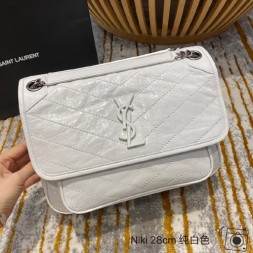 입생로랑 니키 미듐 숄더백 498894 화이트