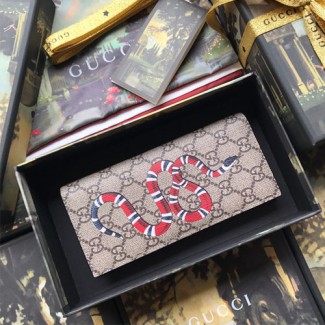 구찌 GG 수프림 스네이크 프린트 장지갑459456