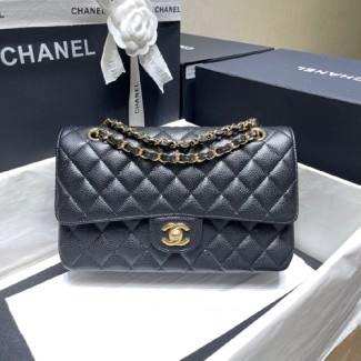 샤넬 CF23 점보백 A1111 리지드 캐비어 블랙 금장 ++