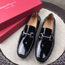 페레가모 남성용 신상 구두 F3806 에나멜 블랙