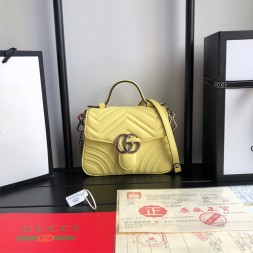 구찌 GG 마몽 미니 탑 핸들 백 547260 옐로우
