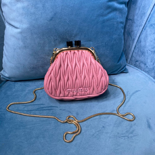 미우미우 벨 나파 가죽 미니백 5BP016 핑크