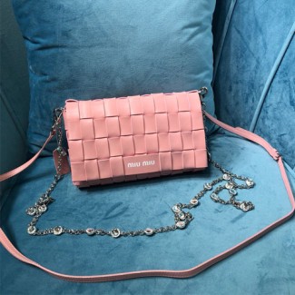 미우미우 가죽 숄더백 5BD178 핑크