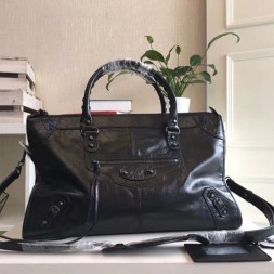 발렌시아가 워크 토트백 327A108 블랙 메탈