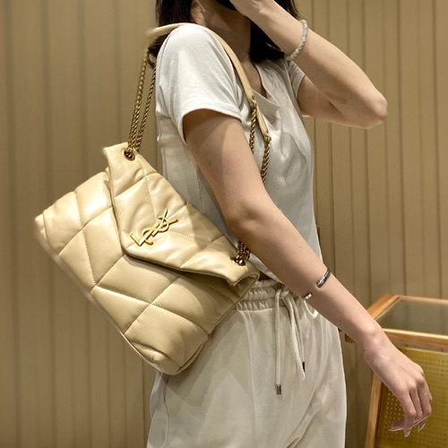 생로랑 루루 푸퍼 스몰 숄더백 577476 베이지