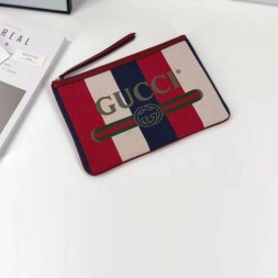 구찌 프린트 스트라이프 클러치백 524788 레드