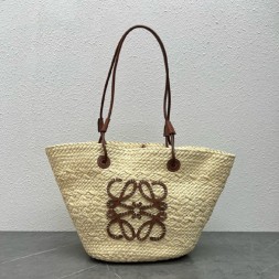 로에베 이라카 팜 스몰 아나그램 바스켓 백 11809 브라운