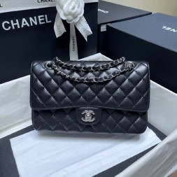 샤넬 CF23 점보백 A1111 리지드 캐비어 블랙 은장 ++
