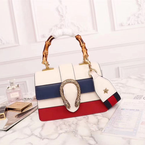 구찌 디오니서스 미니 뱀부 탑핸들백 523367 멀티 화이트