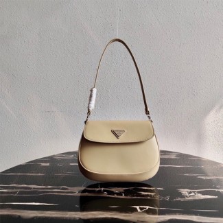 프라다 클레오 브러시드 레더 숄더백 1BD311 베이지