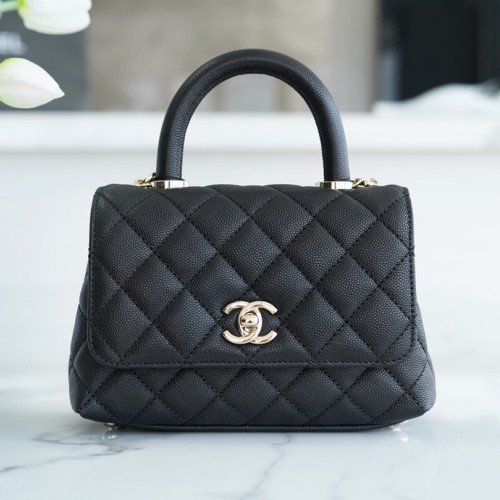  샤넬 코코핸들 미니 플랩백 AS2215 블랙