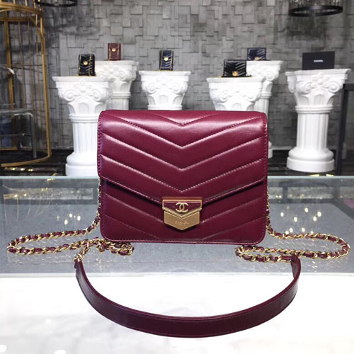 샤넬 쉐브론 WOC 버클 숄더백 A81227 버건디