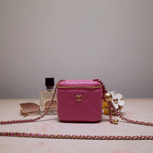 샤넬 미니 클래식 체인 코스메틱 케이스 AP1340 핑크