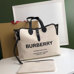 버버리 미디엄 소프트 코튼 캔버스 벨트 백 80103411