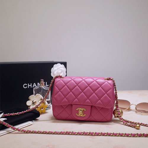 샤넬 램스킨 플랩백 미니 AS1786 장미색