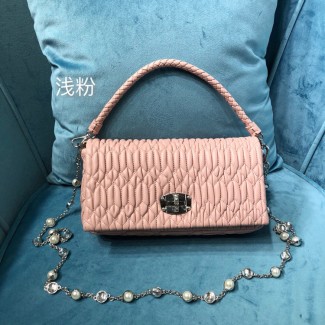 미우미우 크리스털 가죽 백 5BD417 핑크