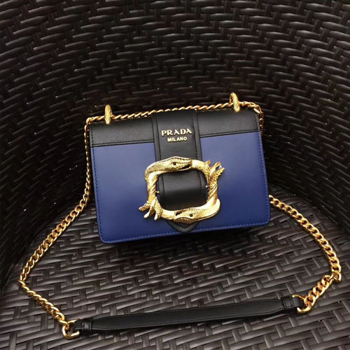 프라다 신상 브론즈장식 숄더백 1BD066 네이비