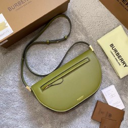 버버리 스몰 레더 올림피아백 80441781 그린
