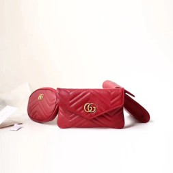 구찌 마몬트 마틀라세 벨트백 524597 레드