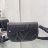 디올 송아지 가죽 SADDLE 파우치백 PO096 블랙