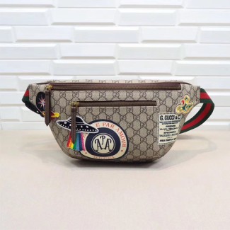 구찌 쿠리에 슈프림 벨트백 힙색 529711 브라운