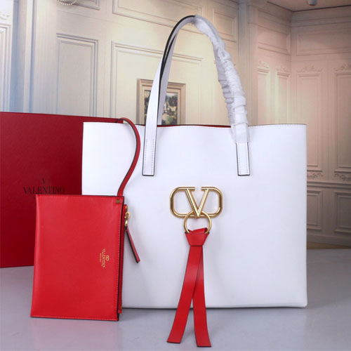 발렌티노 라지 사이즈 E/W VRING 쇼퍼백 RW0B0D90 화이트