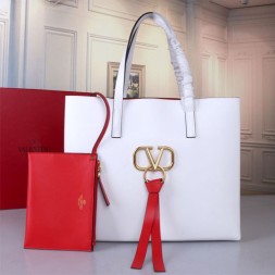 발렌티노 라지 사이즈 E/W VRING 쇼퍼백 RW0B0D90 화이트