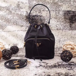프라다 신상 패브릭 버킷백 1BH038 블랙