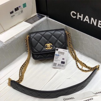 샤넬 퀼팅 플랩백 스몰 AS2051 램스킨 블랙