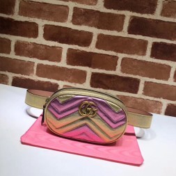 구찌 GG 마몽 마틀라세 가죽 벨트 백 476434 멀티