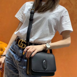 입생로랑 LE 61 스몰 새들백 568569 블랙