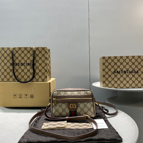 발렌시아가&구찌 캔버스 자카드 카메라백 680128