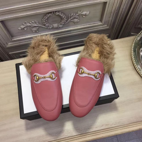 구찌 여성용 신상 가죽 슬리퍼 397679 핑크