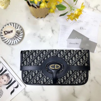 디올 오블리크 패브릭 클러치백 핸드백 M0441 네이비