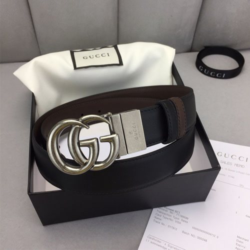 구찌 양면용  신상 벨트 234197 블랙 은장