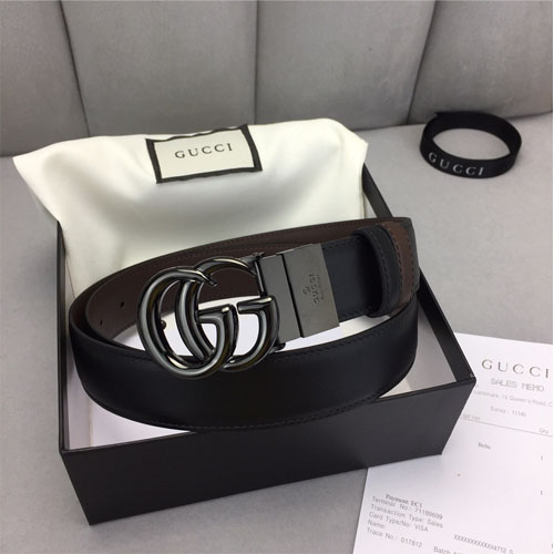 구찌 양면용  신상 벨트 234197 블랙 메탈