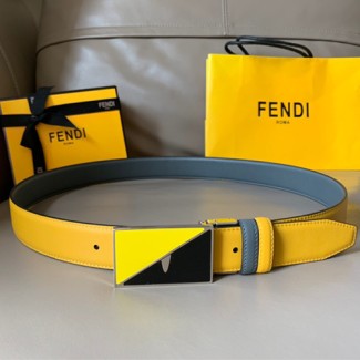 펜디 양면용  신상 벨트 FD2218  옐로우