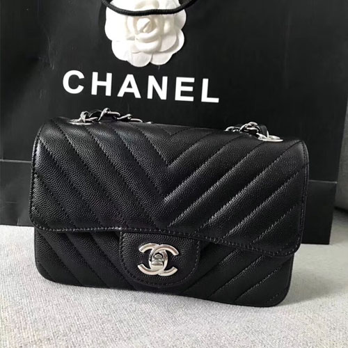 샤넬 미니 플랩백 A69900 캐비어 블랙