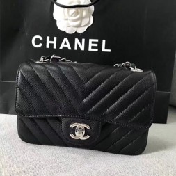 샤넬 미니 플랩백 A69900 캐비어 블랙
