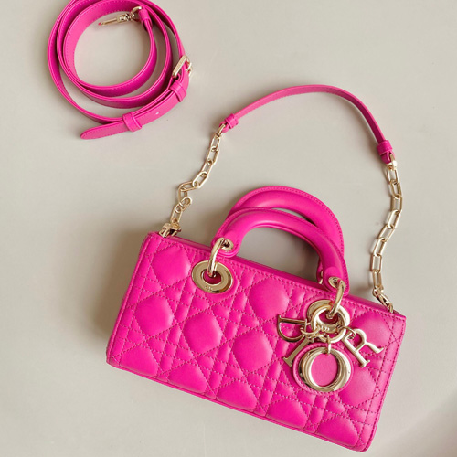 디올  LADY D-JOY 스몰백 M0613 체리핑크